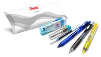 Pentel Eerste schooldag met 6 delen: 1 x gelroller, 1 x blauwe vulling, 1 x intrekbare markeerstift geel, 1 x vulpotlood, 1 x etui met 12 HB-vullingen, 1 x duo-correctieroller