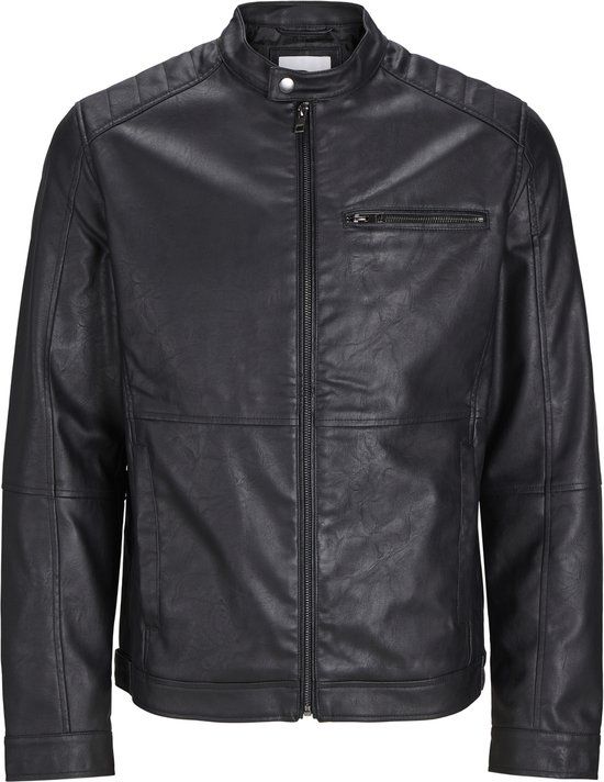 JACK&JONES JJEDYLAN PU BIKER JACKET NOOS Heren Biker - Maat XXL