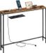 Songmics Table console - Modèle étroit - Avec station de recharge et crochets - Noir