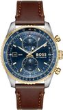 HB SKYTRAVELLER PRO hommes cuir marron 43mm