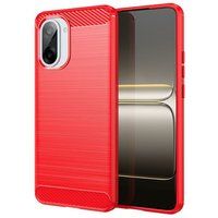 OnePlus Coque pour OnePlus Nord CE5 5G - housse etui silicone gel carbone + verre trempe - ROUGE