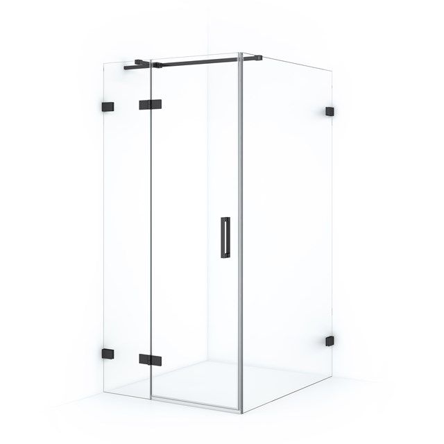 Maxaro Douchecabine Diamond 120x100cm 8mm Helder Veiligheidsglas Zwart Chroom met Draaideur