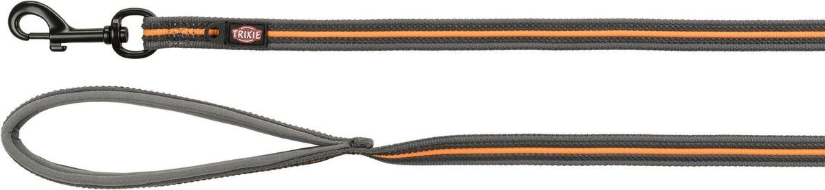 TRIXIE Fusion sleeplijn met rubber bekleed Grafiet/papaya 5 m