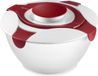 Westmark Saladebutler/com met handgreep en dressingbakje, 6,5 liter, Kunststof, Transparant/Wit/Rood