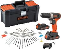 BLACK+DECKER BCD001C2TA-QW Schroefklopboormachine 18V - Koffer 120 Accesoires (2 Accu's)