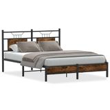 vidaXL Bedframe Gerookt Eikenhout 140x190 cm