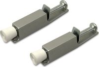 Merkloos / Sans marque Dulimex B.V. 2x stuks deurvastzetter / deurvastzetters zilvergrijs met voetstift 12 x 2,5 cm - deurstoppers / deurbuffers