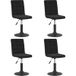 Chaises de salle à manger pivotantes en velours noir - Lot de 4