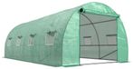 Serre avec bâche - Serre tunnel de plain-pied - Cadre en acier - Bâche plastique durable - Convient aux légumes et aux plantes - Vert