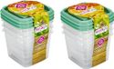 Hega Hogar Boîtes de conservation - set 6x pièces - 0,3 litre - transparent/vert