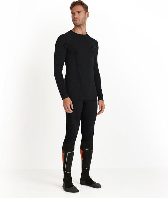 FALKE Wool-Tech Longsleeve Heren Zwart - Maat S