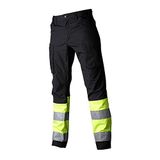 Top Swede 220172051D116 Model 220 waarschuwingsbescherming stretchbroek, zwart/geel, maat D116