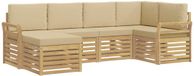 vidaXL Tuinset met 6 zitplaatsen, wit en beige, polyester