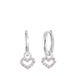 Lucardi Meisjes Oorring met plating - Hart - Zirkonia - Cadeau - Echt Zilver - Zilverkleurig