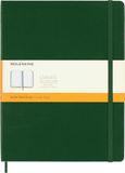 Moleskine Classic Ruled Paper Notebook, Hard Cover and Elastic Closure Journal, Color Myrtle Green, Size Extra Large 19 x 25 cm, 192 Pages