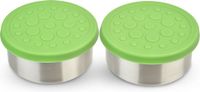 LunchBots Dips 75ml RVS Dip Containers met Siliconen Deksel (set van 2) Groen