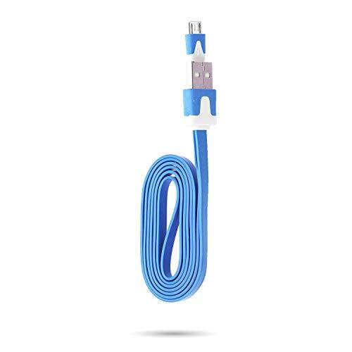 Shot Case Oplaadkabel voor Alcatel 1 x 2019 USB/Micro-USB 1 m Noodle Universal aansluiting synchronisatie (blauw)