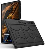 Poetic TurtleSkin Hoesje Ontworpen voor Samsung Galaxy Tab S8 Ultra Case 14,6 Inch 2022, Heavy Duty Shockproof Robuuste Kindervriendelijke Valbescherming Siliconen Cover Case, Zwart
