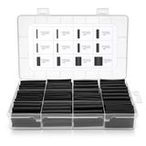 Oderra Krimpkousen, zwart, 400 stuks, 6 maten | Thermische krimphuls, waterdicht, elektrische isolatie, verhouding 3:1, bescherming van kabel en elektrische draad