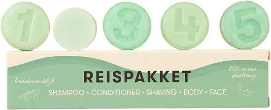 Shampoobars Reispakket - Aloë Vera / Komkommer - 5 stuks