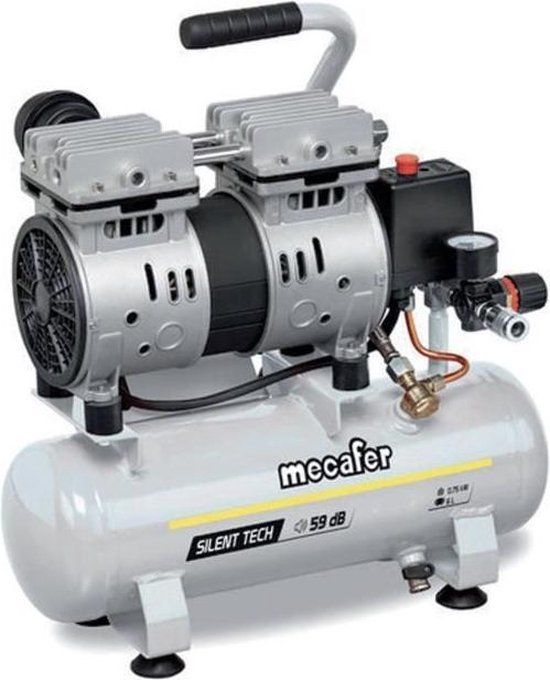 MECAFER Stille compressor - 425513 - 6L - 0,5HP - Grijs