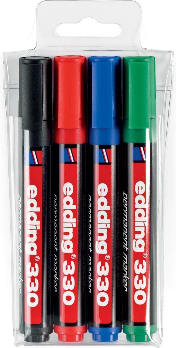 Edding Permanent marker e-330, etui van 4 stuks 10 stuks