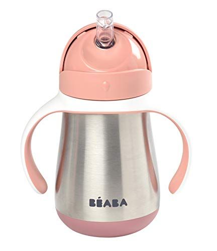 Béaba Roestvrijstalen rietjesbeker 250 ml Oud Roze