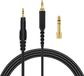 kwmobile vervangende koptelefoonkabel 3,5mm jack - geschikt voor AudioTechnica ATH-M50X / M40X / M60X / M70X - 120 - In zwart