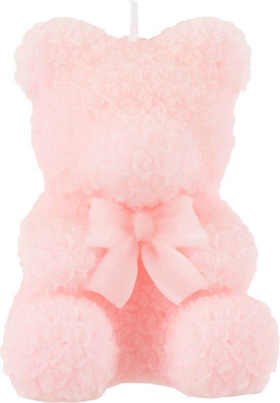 J-Line kaars Teddy Beer - roze - small - 5U