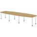 Hammerbacher Vergadertafel ton 8 poten chroom - 400x130 cm