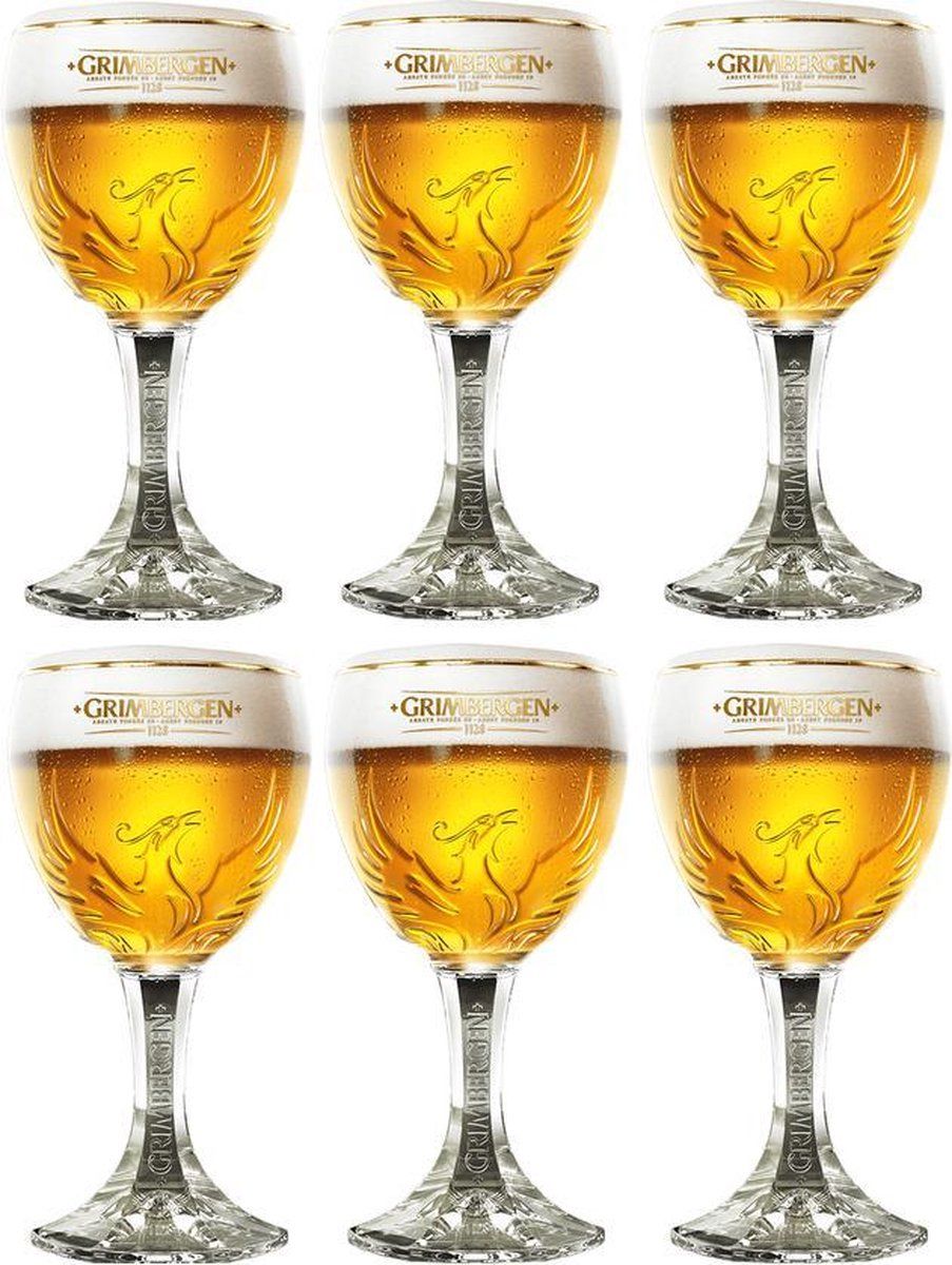 Grimbergen Bierglazen 250 ml - 6 stuks - Transparant