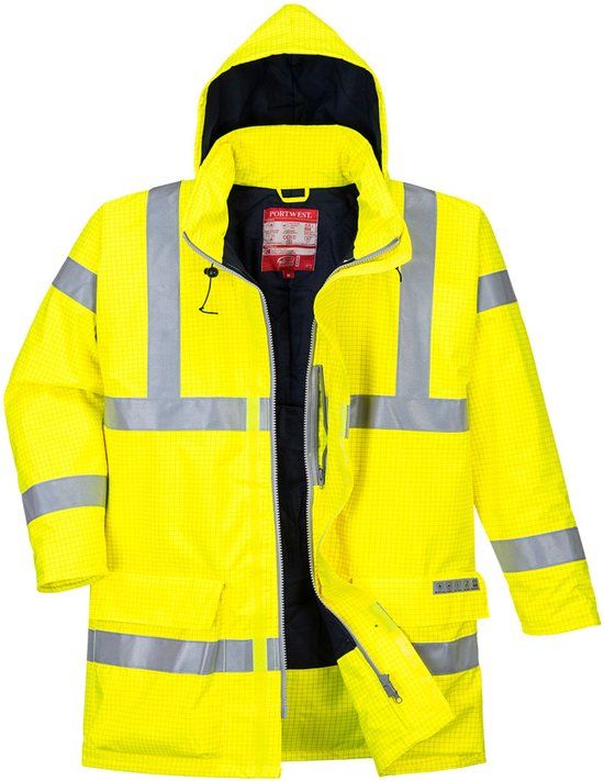 Portwest Bizflame Regen Hi-Vis Ademende en Antistatisch FR Jack S778 - Geel - M