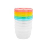Badabulle B004304 250 ml Maxi Porties Bewaarbakjes Blauw, Roze, Transparant, Geel