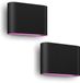 Philips Hue Dymera Wandlamp voor Buiten Up & Down (Zwart) - 2 stuks - Wit en Gekleurd Licht - Hue White and Color Ambiance