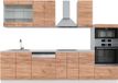 Vicco Fame-Line Complete keukeneenheid – 300 cm met hoge kast, WB Marmer Eik goud/wit