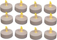 Anna's Collection Grandes bougies LED - 12x - blanc - D6 x H4,5 cm - timer - bougies chauffe-plat - bougies