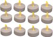 Anna's Collection Grandes bougies LED - 12x - blanc - D6 x H4,5 cm - timer - bougies chauffe-plat - bougies