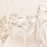 PETTI Artigiani Italiani - Set van 6 zitkussens voor keukenstoel 4 punten, stoelkussen van katoen met veters 40 x 40 cm - set van 6 Lidia Beige 100% Made in Italy
