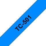 Brother TC-501 Label Tape - 12mm Black on Blue