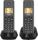 Gigaset Pure 120 Duo 2 DECT-Telefone mit Anrufschutz, Anthrazit-Schwarz