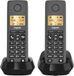 Gigaset Pure 120 Duo 2 DECT-Telefone mit Anrufschutz, Anthrazit-Schwarz