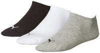 Puma - Unisex Sneakersokken - 3 Pack - Grijs/Wit/Zwart - Maat 35