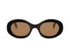 Celine CL40194U Lunettes de Soleil Femme Noir Rondes Marron 52mm