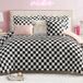 Juicy Couture Omkeerbaar damborddekbedset, 6-delige set, King-set, zwart/wit