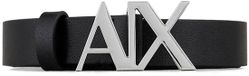 Armani Exchange Ceinture en cuir avec boucle/fermeture à lacets noir 85 cm