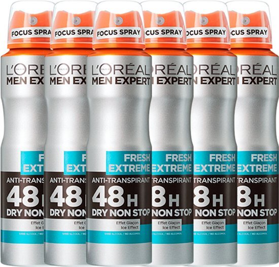 L'Oréal Men Expert Fresh Extreme - Voordeelverpakking 6 x 150ml - Deodorant Spray