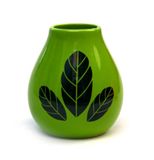 Mate Green Yerba mate-thee keramische kalebasse Hoja Green beker versierd met Yerba Mate-bladeren 350 ml mok