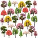 Solidchoice - 27 stuks miniatuurbomen - Perfect voor landschapsmodellen en diorama's