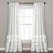 Lush Decor Allison Ruches Gordijnen-Raampaneel Gordijnen Set voor Woonkamer, Eetkamer, Slaapkamer (Paar), 84" x 40", Wit, Polyester, 40" B x 84" L (Pack van 1)