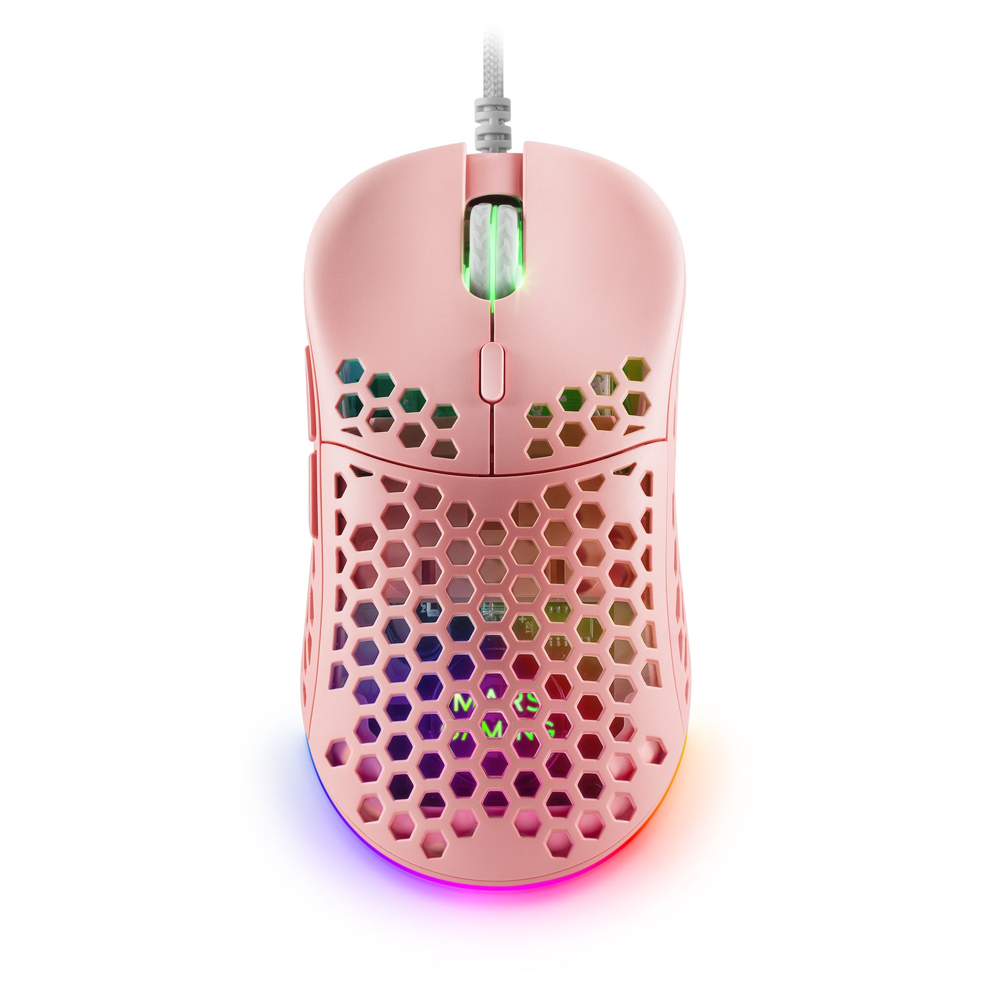 Mars Gaming MM55P Roze Gaming Muis Rechtshandig USB Type-A Optisch 12800 DPI